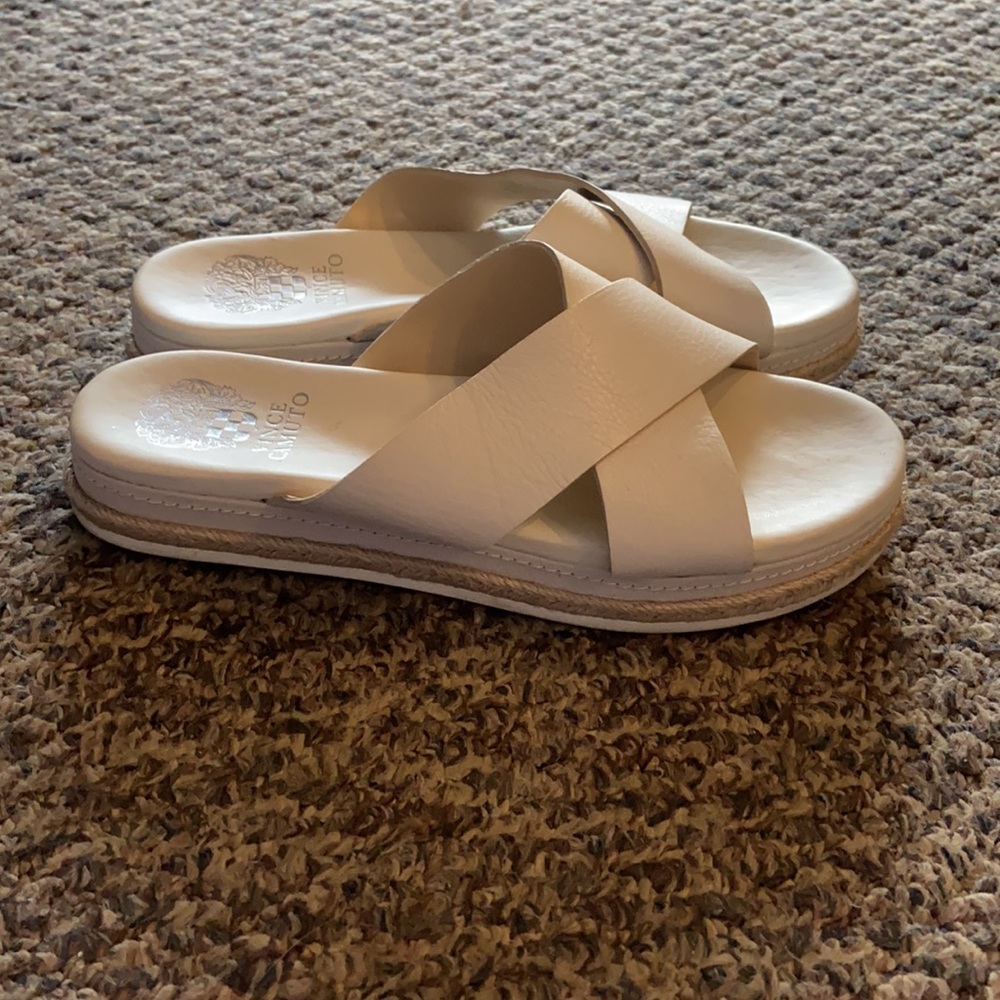 Vince Camuto White Platform Slides - image 2